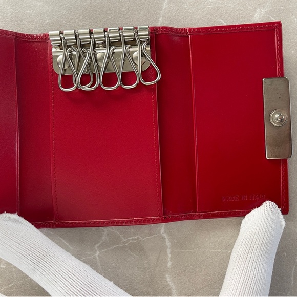 Prada Red Leather 6 Key Slots Holder Case - Picture 13 of 17
